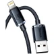 Кабель Baseus Crystal Shine 2.4A Lightning для iPhone 1.2м чорний - зображення 3
