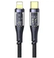 Кабель USAMS SJ573 Type-C Lightning 20W Прозорий 1.2м Чорний - зображення 1