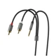 Кабель Hoco UPA10 RCA 3.5mm Пластикова оплетка Сірий 1.5м - зображення 4
