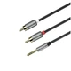 Кабель Hoco UPA10 RCA 3.5mm Пластикова оплетка Сірий 1.5м - зображення 5