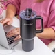 Термокухоль Kamille KM 2172 1,2 л з трубочкою чорний - зображення 12
