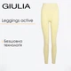Женские бесшовные леггинсы с высокой посадкой Giulia FLEXING LEGGINGS ACTIVE S/M Yellow-lemon grass, лосины из микрофибры, для спорта - изображение 1