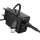 Мережевий зарядний пристрій Hoco N71 Nuevo PD30W+QC3.0 (1USB-A/1C) + кабель Type-C to Type-C Black - изображение 2