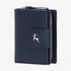 Женский кожаный кошелек Ashwood X30 Navy — Компактный вертикальный на кнопке, Внешняя монетница, RFID-защита, Натуральная зернистая кожа, Темно-синий - изображение 7