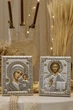 Винчальная пара серебряных икон Иисус и Мария (81356 4LORO 81354 4LORO) 16х20 см - изображение 2
