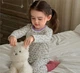 Детская пижама из натуральной ткани, домашний костюм с цветочным принтом и фиолетовым воротником для девочек размер 116-122 см - изображение 3