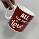 Кухоль керамічна 800 мл d-11,1 см, h-12,6 см ALL YOU NEED IS LOVE XXL Olens 527 / 3453 ЧЕРВОНА - зображення 2