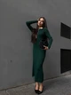 Минималистическое платье-поло из трикотажа One size 42-48 Изумрудное (8023) - изображение 2