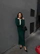 Минималистическое платье-поло из трикотажа One size 42-48 Изумрудное (8023) - изображение 9