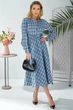 Жіноча сукня міді у клітинку з довгим рукавом LadyLike 50 Синій (ll2194362269446) - изображение 1