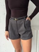 Жіночі замшеві шорти Uaclothes 46 Графітовий (like36777-172031366) - зображення 4
