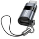 Перехідник Hoco UA44A (USB-C male to USB-C female) PD100 Вт з Type-C на Type-C LED дисплей Чорний - изображение 3