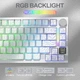 Механічна бездротова (Bluetooth + 2,4G) клавіатура з HOT SWAP Attack SHARK X820Ultra, 80 key, RGB, Shark Switch, Win/Mac OS, УКР/АНГЛ, White contour/Білий (X820ULTRAW) - зображення 6