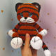 Вязаная мягкая игрушка Тигрик 23 см — ручная работа из плюшевой пряжи - изображение 3