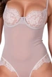 Прозрачное боди с микросетки с кружевом Passion ZOVEL BODY Светло-серый L - изображение 6