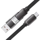Кабель USB 2.0 Type-C MM+AM, 1.2м 60W zink alloy Black, C13-04 Acefast - зображення 3