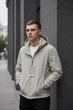 Куртка мужская Myst демисезонная короткая с отстегивающимся капюшоном легкая,Молочный, XXXL - изображение 1