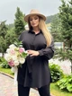 Удлиненная женская блуза с поясом больших размеров Черный, 56/58 - изображение 7