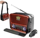 Радіоприймач з Bluetooth, SOLAR USB+SD, ліхтариком FM/AM, USB, 220V, АА Golon Червоний - зображення 7