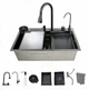 Мийка багатофункціональна Zerix ZH7546-SET-06 Micro Decor Graphite з вбудованим змішувачем з нержавіючої сталі (ZM5587) ( 18465 ) - изображение 4