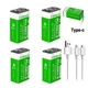 Акумулятори Крона 6F22 з USB TYPE-C Pujimax 9V 1200mAh Li-Ion (4 шт + 2 кабеля) (16214-4) - зображення 1