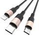 Кабель USB HOCO X26 3in1, USB - Lightning + MicroUSB + Type-C, 2А (1М) (черно-золотистый) - изображение 3