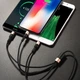 Кабель USB HOCO X26 3in1, USB - Lightning + MicroUSB + Type-C, 2А (1М) (черно-золотистый) - изображение 5