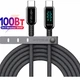 Мережевий зарядний пристрій WOTOBE GaN 140W, 3 порти (2×USB-C PD3.1 + USB-A QC5), з дисплеєм потужності, PD 140W / 100W / PPS 65W - зображення 4