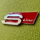 Эмблема шильдик логотип значок S-line наклейка на крылья Аudi ХРОМ С КРАСНЫМ (1шт) - изображение 4