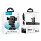 Автотримач для телефона HOCO H76 Crown one-button car holder (center console) Black Metal Gray - изображение 2