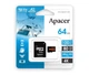 Карта памяти MicroSDXC 64Gb Apacer microSDXC UHS-I U3 V30 A2 + SD-adapter (AP64GMCSX10U8-R) - изображение 3