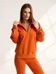 Костюм со штанами и кофтой в стиле casual трикотажный домашний молодежный со штанами клеш ISSA PLUS 15510A M оранжевый (issa2007682784370) - изображение 4