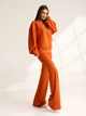 Костюм со штанами и кофтой в стиле casual трикотажный домашний молодежный со штанами клеш ISSA PLUS 15510A L оранжевый (issa2007682784387) - изображение 2