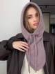 Капор на кнопках з додаванням вовни та ангори Zefur One size мокачино - зображення 1