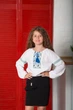 Вышиванка для девочки с длинным рукавом SmileTime, голубой узор, рост 116 см ( SR24-07-2.13) - изображение 2