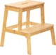 Taboret ze schodkiem HOMLA PASSO bambusowy 43x43x46 cm Buk (5904183873640) - obraz 1