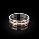 Серебряное кольцо с золотыми вставками Дуэт 16,5 р - изображение 1