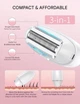 Электробритва для женщин houpoo LS-2109 для зоны бикини, ног и подмышек с LED подсветкой, USB-C, влажное и сухое бритье - изображение 6