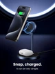 Бездротовий зарядний пристрій Ugreen 20 W 2-in-1 MagFlow Magnetic Wireless Charging Stand Grey (CD317) - зображення 2