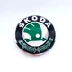 Емблема / значок на капот / багажник Skoda 80 мм Плоска Octavia, Fabia, Rapid, Superb Зелена (1U0853621) - зображення 1