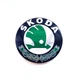 Эмблема на капот / багажник Skoda значок 88 мм Плоская Octavia, Fabia, Rapid, Superb Зеленая (1U0853621) - изображение 1