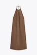 Легка сукня-хальтер з відкритою спиною Zara 3067/216 XL Коричнева (03067216716XL) - зображення 4