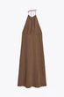Легка сукня-хальтер з відкритою спиною Zara 3067/216 XL Коричнева (03067216716XL) - зображення 5