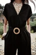 Довгий комбінезон з льону з поясом Zara 8570/389 S Чорний (08570389800S) - изображение 2