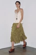 Спідниця zw collection середньої довжини з воланами Zara 3118/209 M Оливкова (03118209527М) - зображення 2