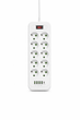 Подовжувач мережевий фільтр 5м. на 10 розеток + 4 USB + 1 Type-C Хаб Power Filtr M-1226 White - зображення 5
