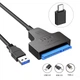 Кабель-перехідник 2 в 1 (адаптер) USB A / USB Type C — SATA I / II / III, до 6 Гбіт/с, для 2.5" HDD / SSD дисків, чорний - зображення 2
