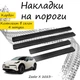 Накладки на пороги Zeekr X Зикр Икс 2023- Нержавеющая сталь Внутренние 4 шт. Цвет Карбон - изображение 1