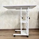 Передвижной П-образный компьютерный стол на колесах с регулировкой высоты, приставной столик для ноутбука 80×40 см с полками и металлическим каркасом для работы за ноутбуком возле дивана или кровати, TMDL-80-White - изображение 8
