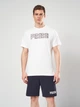 Футболка хлопковая длинная мужская Puma Essentials Graphics 69178702 XL White (4069161976421) - изображение 1